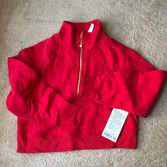 lululemon athletica Jackets & Blazers - NWT Lululemon Scuba Oversized Funnel Neck *New Year in Dark Red / Gold